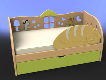 Кровать детская "Спящий кот"