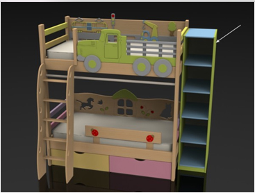 Двухярусная детская кровать "Грузовик"