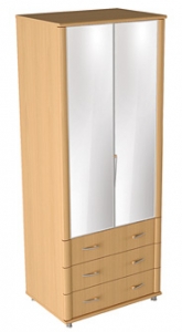 Шкаф 2-дверный с зеркалами и ящиками Милан