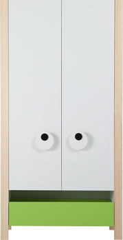 Шкаф 2-дверный белый/зеленый Meee VOX