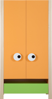 Шкаф 2-дверный оранжевый/зеленый Meee VOX