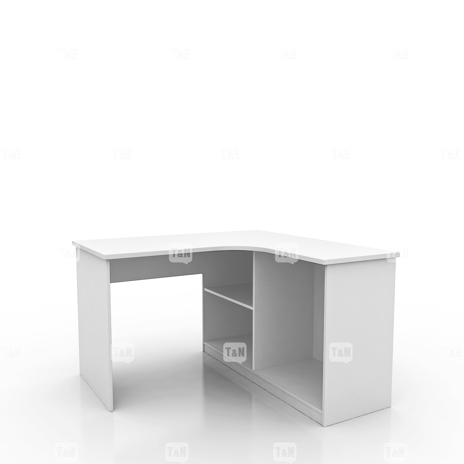 большой угловой письменный стол белый